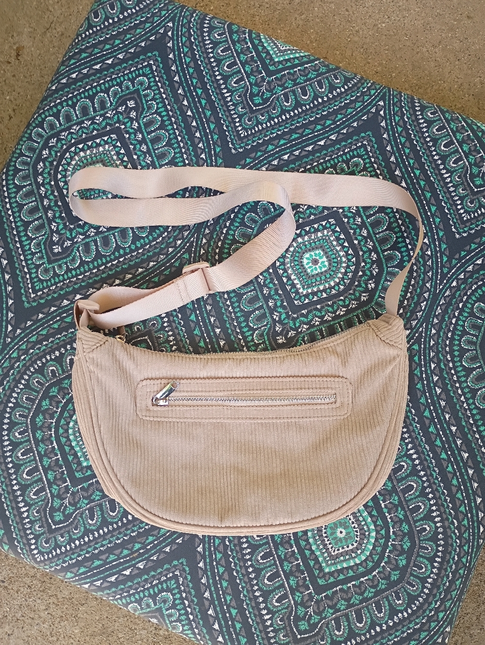Wild Fable Beige Corduroy Crossbody Bag